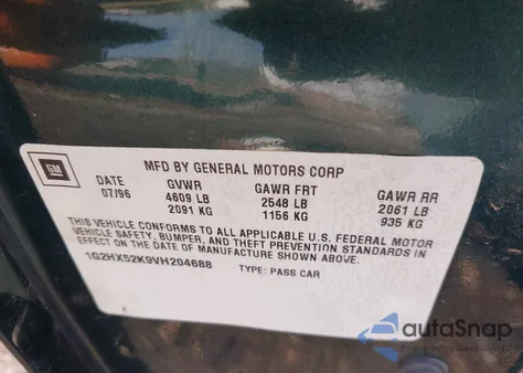 1997 Pontiac Bonneville Se Cmi z USA, uszkodzony, nr VIN 1G2HX52K9VH204688